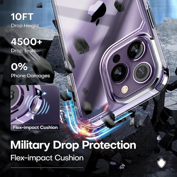 For iPhone 14 Pro Max 1 Clear Case 2 Tempered Screen Protector 2 Lens Protector - Picture 4 of 6